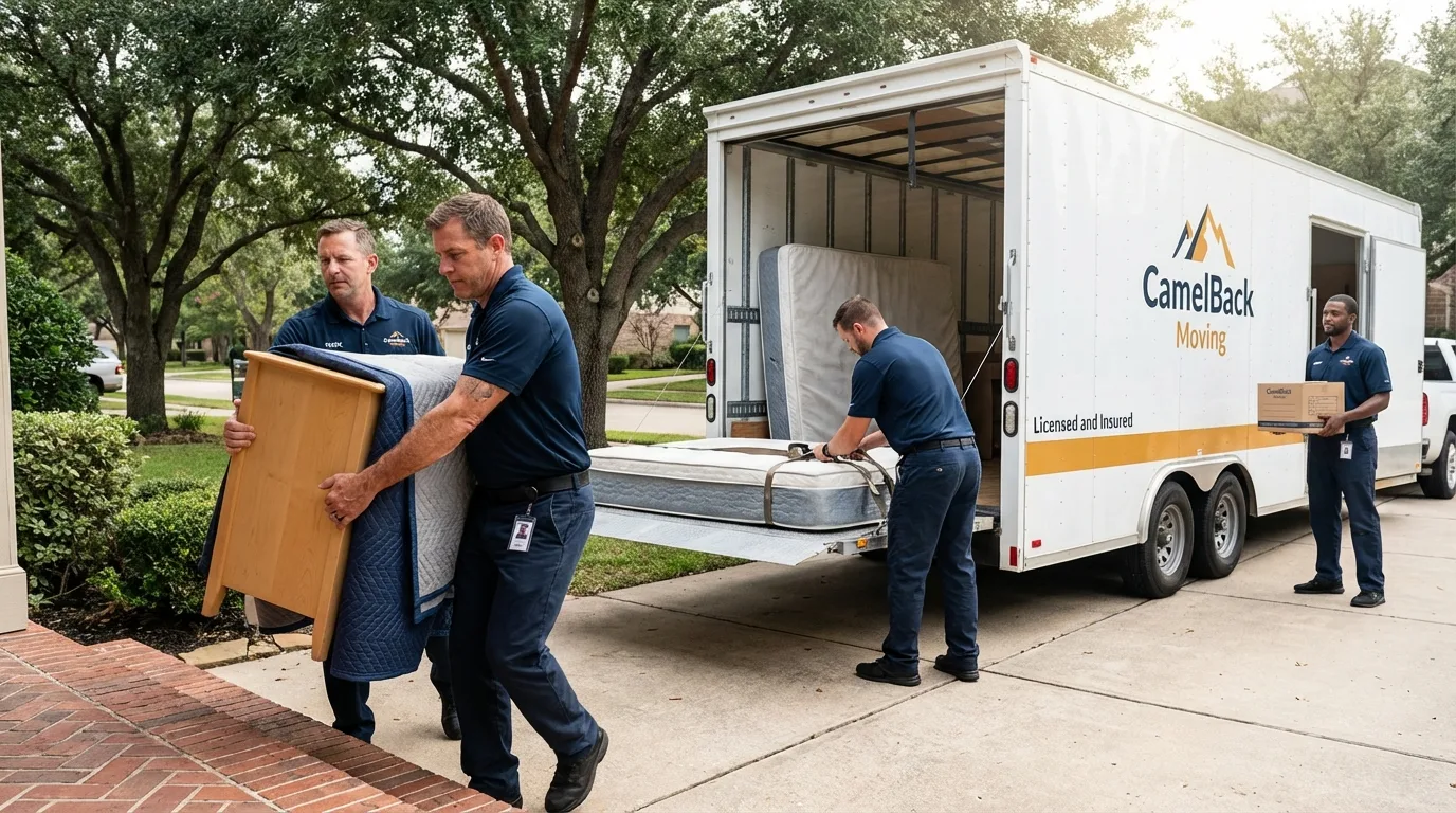 Crew loading residential truck for cross-state move from Puerto Real, PR